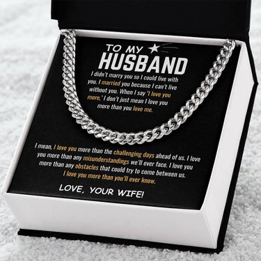 To My HUSBAND - Cuban Link Chain - Gift Set - SLDDL0053 - Sunshine Letters Co